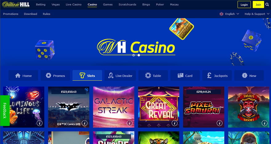 Playing & Betting at William Hill Online Casino